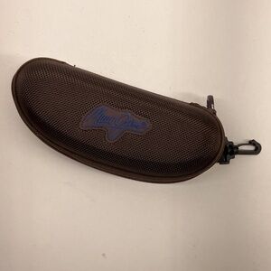Maui Jim Clamshell Sunglass Case Zippered Brown with hook